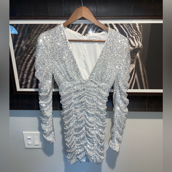 NWT Lovers and Friends Ginger Mini Dress in Silver - Picture 1 of 6